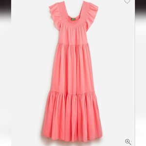 J. Crew Flutter Sleeve Cover Up Dress In Coral